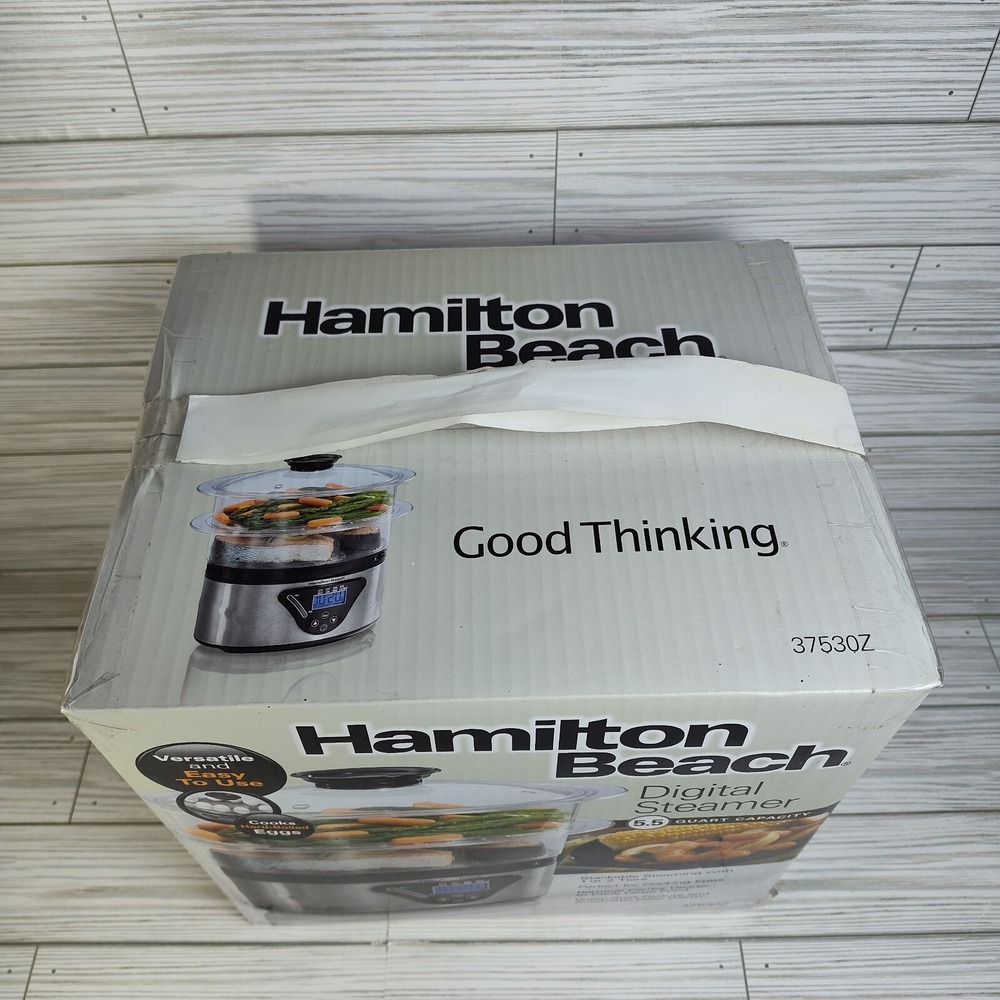 Hamilton Beach Digital Food Steamer 5.5 Quart 2 Tier Stackable Model #37530Z NEW - Picture 2 of 9